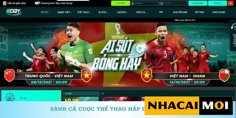 Sảnh cá cược thể thao hấp dẫn tại 8day