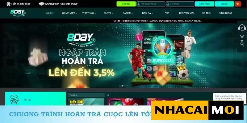 Chương trình hoàn trả cược lên đến 3.5%